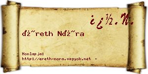 Éreth Nóra névjegykártya